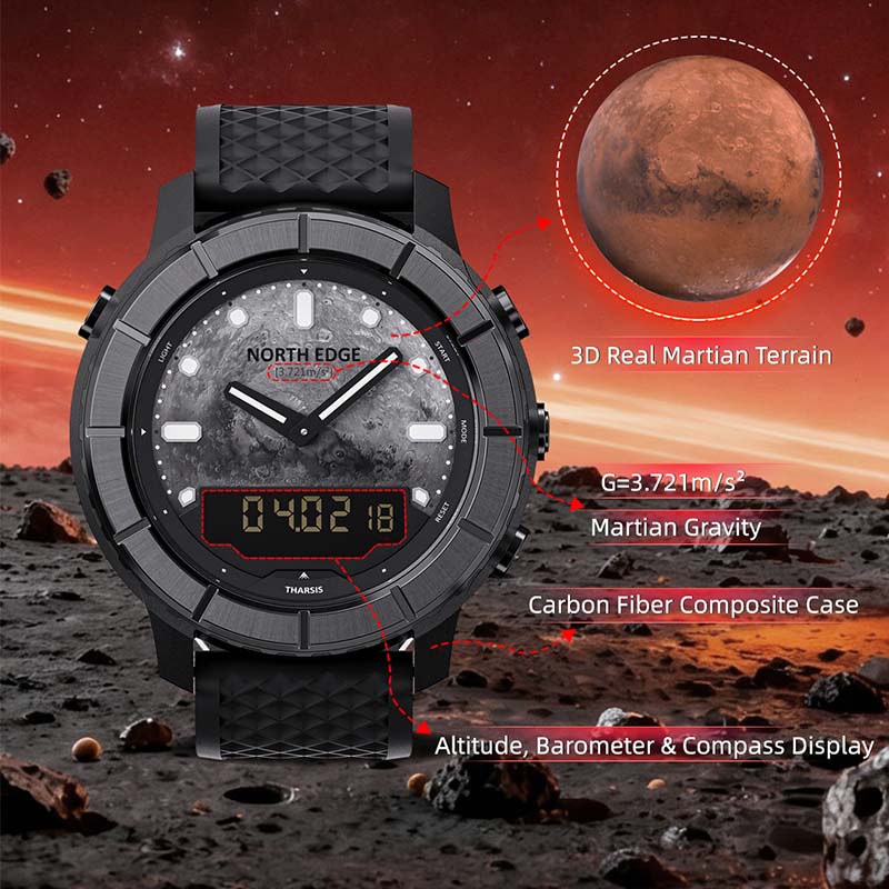 North Edge Tharsis Men Outdoor - Altimeter Compass Watch 评论和价格