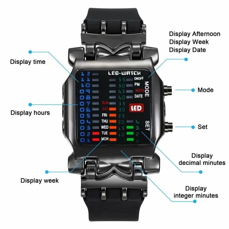 Binary Led Watch Creative Wate - Timex Watches Smartwatch 评论和价格