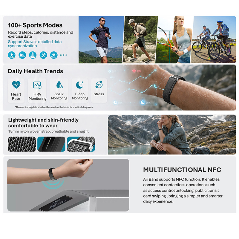 VALDUS Air Band Smart Bracelet - Smartwatch Watches Price 评论和价格